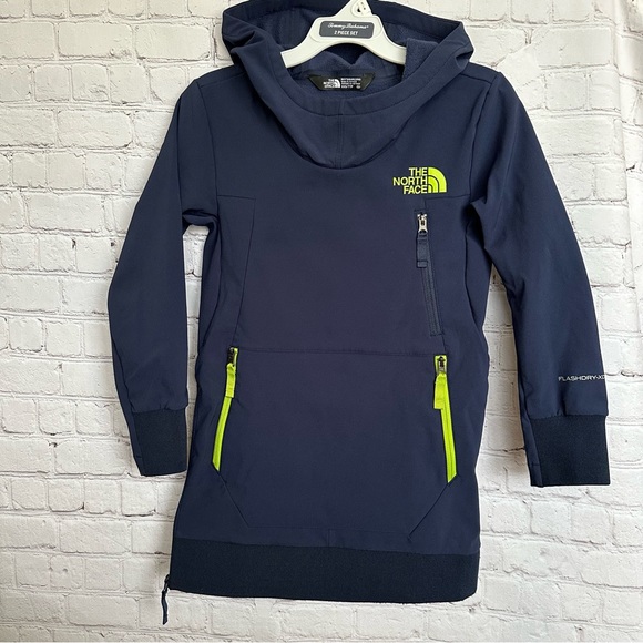 The North Face Kids Boy Size 5 Navy Blue Tekno Pullover Hooded Fleece Jacket - Picture 1 of 3
